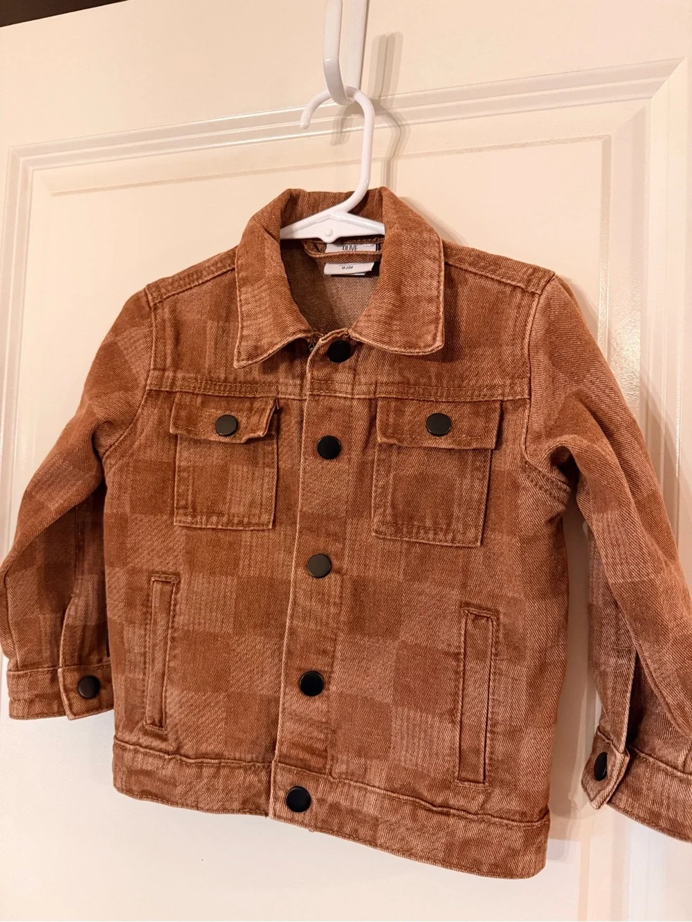 Checkered Detail Toddler Jacket